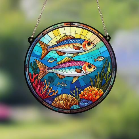 Fish Stained Glass Effect Suncatcher